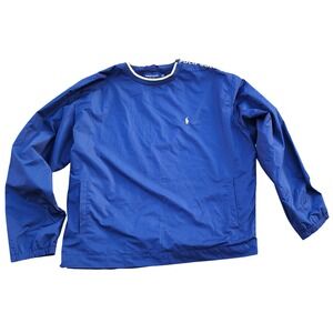 VTG Polo Golf Ralph Lauren Pullover Windbreaker Jacket Royal Blue Mens XL
